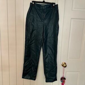 Babaton Teal Faux Leather Pants (Size 6)